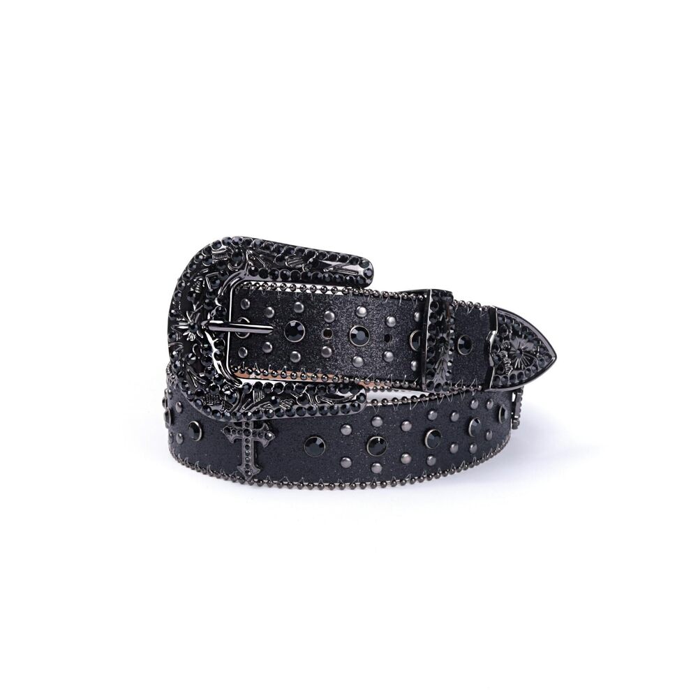 7733 Rhinestone Belt For Men & Women, Western Cowboy Cowgirl With Bling